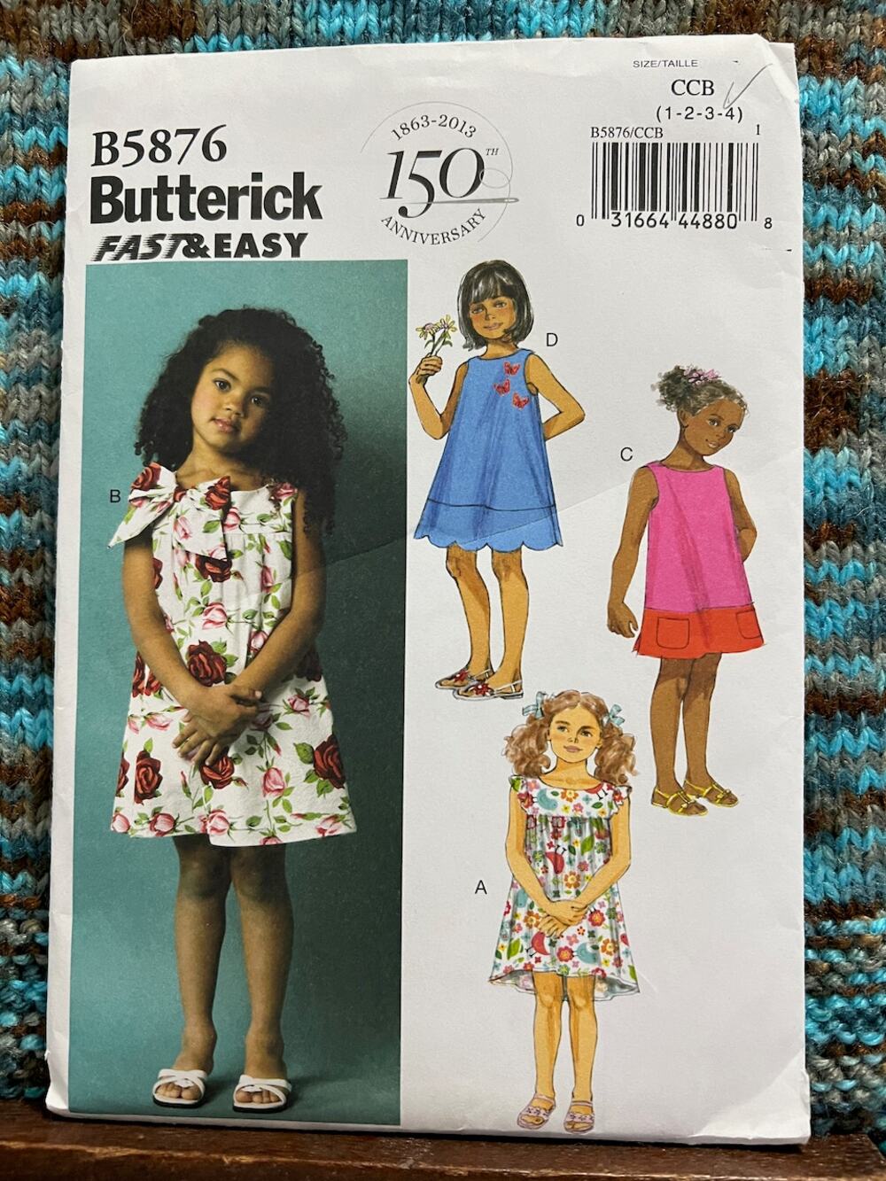 Butterick Sewing pattern 5876 toddler girls Aline dress size 1 2 3 4